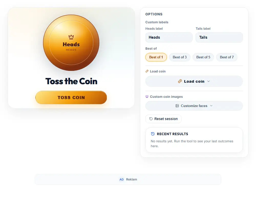 The Coin Flip tool