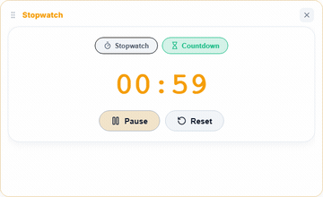The Stopwatch card counting down from sixty seconds